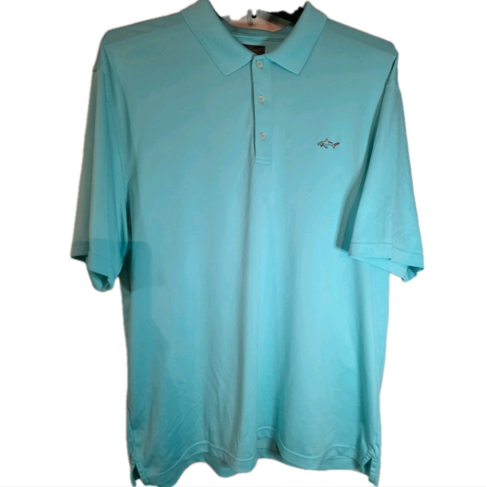 Greg Norman Men's Aqua Polo Shirt XXL